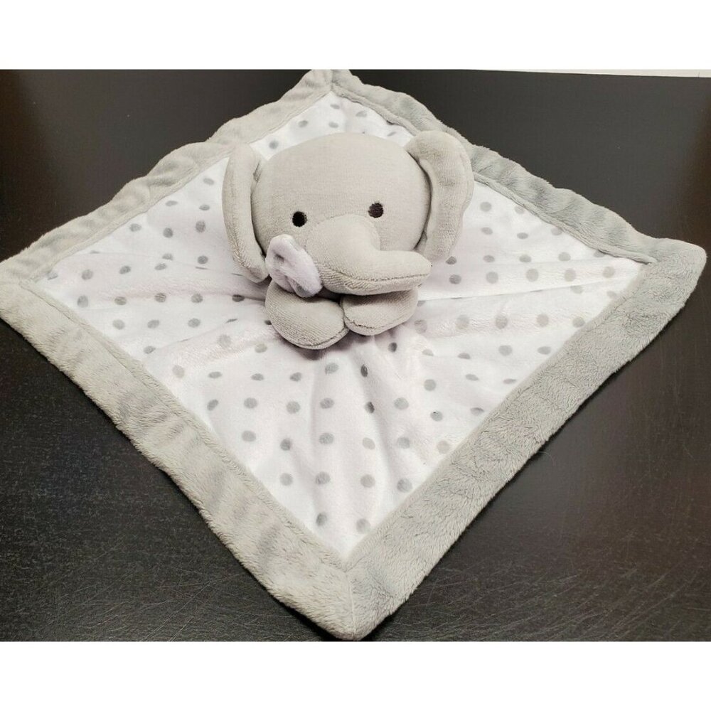 12 Inch Gray Elephant square with satin trim Lovee Plush
